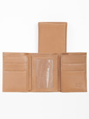 LEATHER THREE-FOLD W/ID WINDOW.  COMPACT 3-FOLD.  BILL DIVIDER SECTION.  CREDIT CARD POCKETS.  ID WINDOW.  IMPORT.