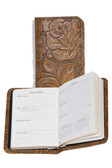 LEATHER PERSONAL WEEKLY PLANNER.  2.75 INCH X 4.25 INCH WEEKLY PLANNER.  IMPORT.