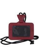 LEATHER ID HOLDER.  ID WINDOW AND ADJUSTABLE NECK STRAP.  IMPORT.