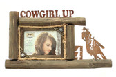 4 x 6 'Cowgirl UP' Wood Brown Picture Frame