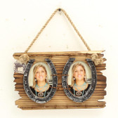 3 x 5 Double Picture Horseshoe Brown Wall Hanging Picture Frame