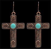 Angel Ranch Copper Cross Earrings
