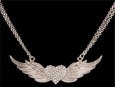 Silver Strike Angel Wing Heart Necklace