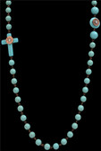 Silver Strike Turquoise Cross Necklace With Copper Shotgun Shell