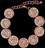 Silver Strike Copper Shotgun Shell Bracelet