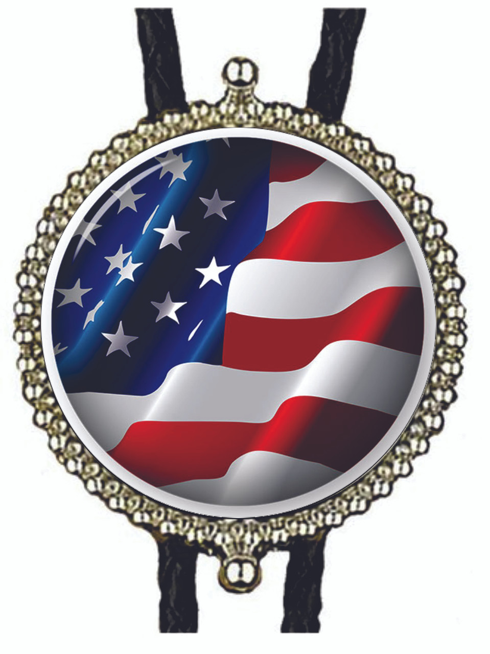 each Western Bolo Tie with USA flag Made in USA