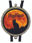 Happy Halloween Black Cat Bolo Tie