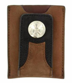 Western Wallet Mens Leather Money Clip Leather Brown 