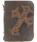 M&F Western Bible Cover Case Cross Marble Brown