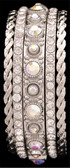 Silver Strike Clear Crystal Bangle Bracelet Set