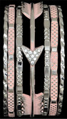 Silver Strike Silver & Pink Arrow Bangle Bracelet Set