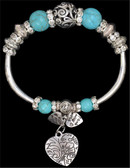 Silver Strike Turquoise & Silver Bead Bracelet