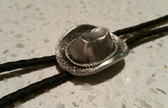 Western Style Pewter Cowboy Hat Bolo Tie
