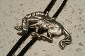 Western Style Silver Horse Bolo Tie