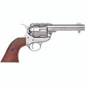 Old West Replica M1873 Nickel Finish Quick Draw Revolver Non-Firing Gun