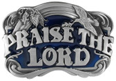 Praise the Lord Belt Buckle with Blue Enamel