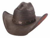 Chocolate (Distressed) Be Cowboy PBR Straw Hat By Bullhide