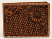 Nocona Basket Weave Sunflower Tan Bifold Wallet