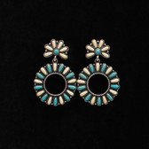 Blazin Roxx Earrings Ivory Turquoise stones, round Loop