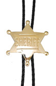 Gold Sheriff Star Badge Bolo Tie