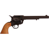 Old West M1873 Black Finish Cavalry Non-Firing Replica Revolver -Wood Grain Grips