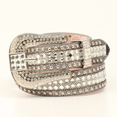 NOCONA LADIES BELT 1-1/2 INCH STUDDED BLING SILVER