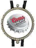 Coors Light  Bottle Cap with White Background Bolo Tie