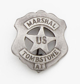 SILVER U.S. TOMBSTONE MOVIE OLD WEST MARSHALL BADGE