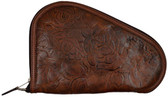 SMALL HAND TOOLED FLORAL ALL LEATHER PISTOL CASE