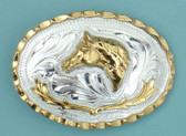 Small Horsehead German Silver Buckle, 2-3/4" x 2" 8065