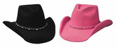 Snow Drift felt cowboy hat by Bullhide® Hats.  Available in sizes S, M, L, XL.  Black or Pink