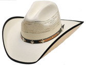 Straw COWBOY Hat - Band with diamond and stars