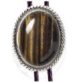 Hand Made in the USA Tiger Eye Rope Bolo Tie
