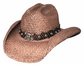 Too Much Fun straw cowboy hat by Bullhide® Hats.  Brim: 3 1/2"  Available in sizes Small, Med, Large, XL.