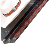 TOOLED LEATHER 1" HATBAND 3 Colors Concho Buckle.