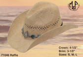 Unique Multi - Beaded Gemstone Raffia Cowboy Hat
