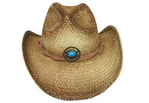 Twisted paper, tea stained Raffia Cowboy Hat