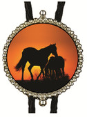 Wild Horses at Sunset Bolo Tie