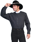 Wyatt Earp OLD WEST STYLE Shirt WHITE COLLAR AND STRIPES