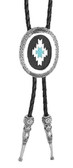 Aztec Bolo Tie with Turquoise inlay, Made in the USA