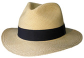 AUTHENTIC, SOFT/CRUSHABLE NATURAL PANAMA Cowboy Hat FEDORA STYLE GRADE (3-4).