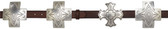 Angel Ranch 1" Brown Leather Ladies' Belt with Antique Silver Tone Conchos