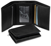 Black Leather Trifold Wallet