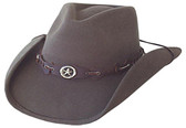 BROWN WOOL FELT WITH CONCHO STAR.