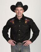 Bullrider Embroidery - BLACK Western Shirt