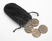 CAT HOUSE TOKENS (5) WITH BLACK SUED CARRYING BAG