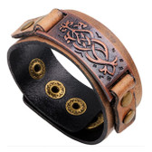 Celtic Scroll All Leather Bracelet