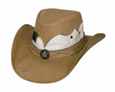 Comanche leather cowboy hat by Bullhide® Hats.  Camel or Black.  Available in sizes S, M, L, XL