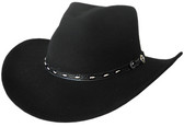 DARK BROWN WOOL FELT WITH BROWN Cowboy Hat BAND WITH TURQUOISE CONCHOS. 52441