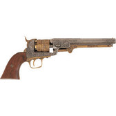 Civil War M1851 Engraved Gold & Nickel Replica Navy Pistol Non-Firing Replica